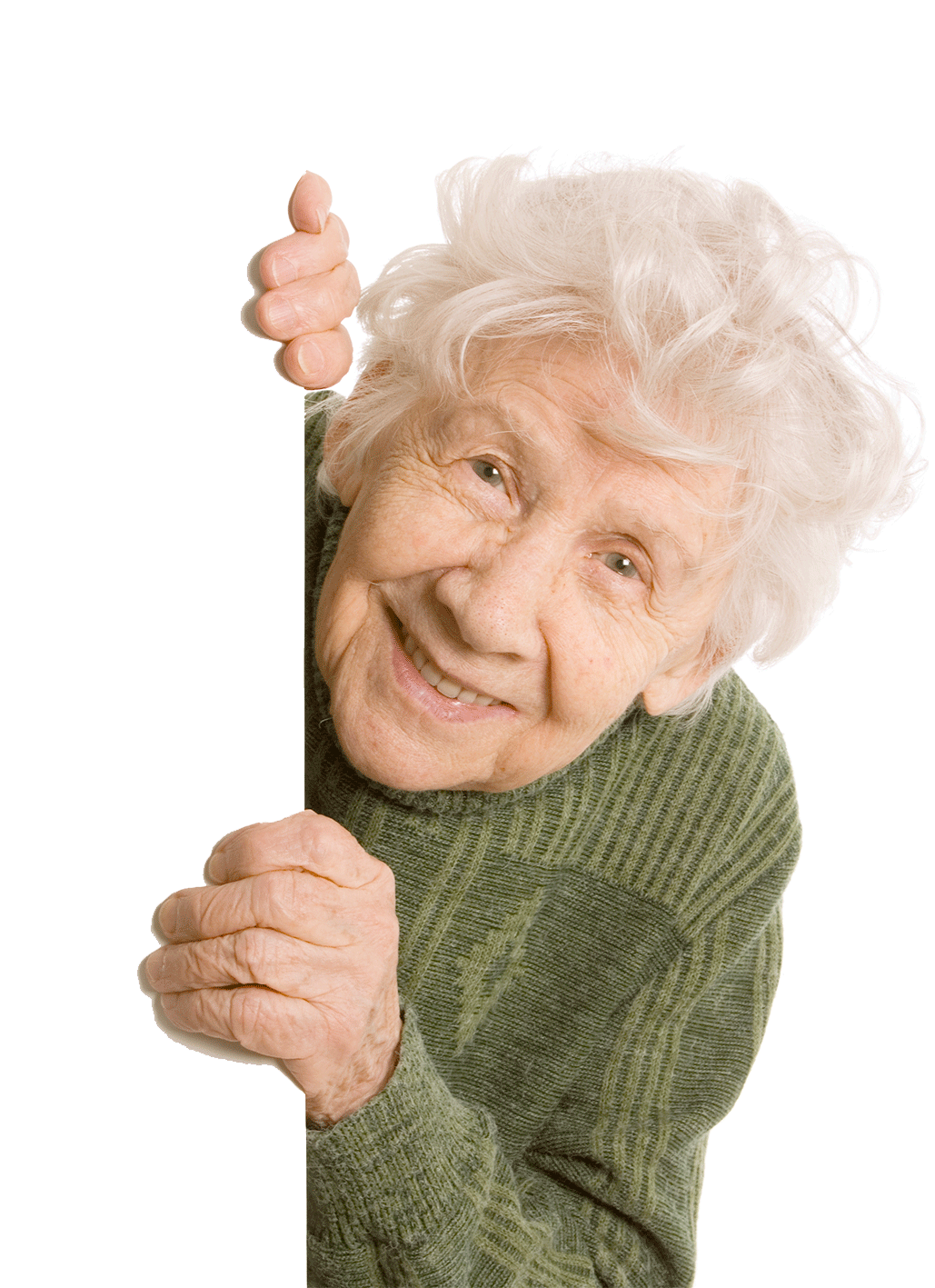 anziana signora sorride